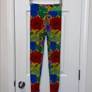 Lularoe Girls Floral Leggings Size Tween